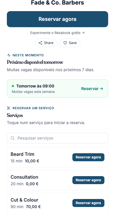 Página de reservas