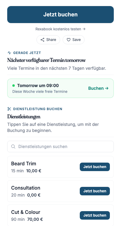 Buchungsseite