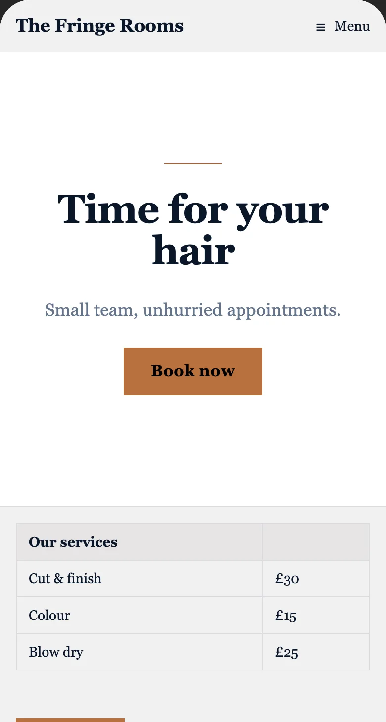 Hair salon