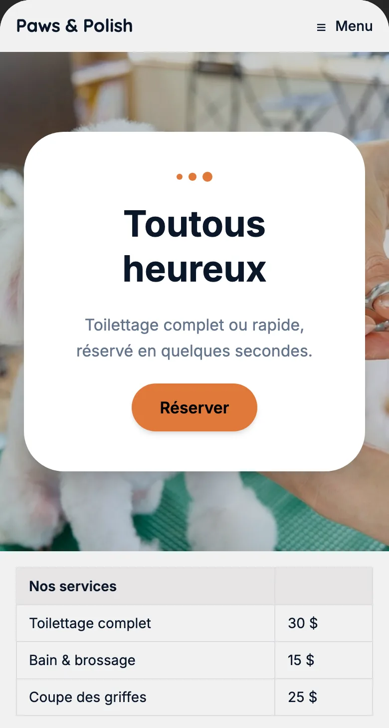 Toilettage pour chiens